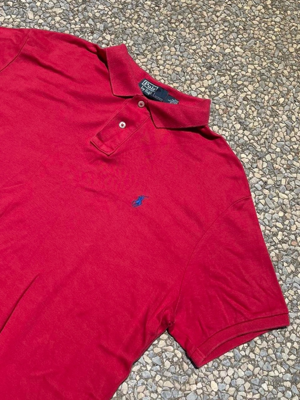Ralph Lauren Red Polo with Blue Pony Embroidery